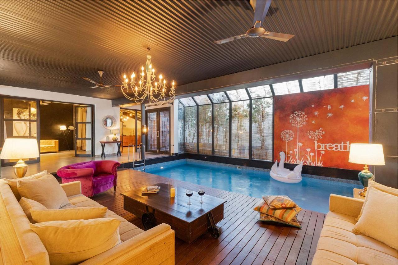 Stayvista'S The Barn House - Farm-View Villa With With Bonfire, Indoor Pool & Bar Chandīgarh المظهر الخارجي الصورة